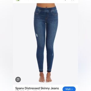Spanx distressed skinny jeans, size Medium.